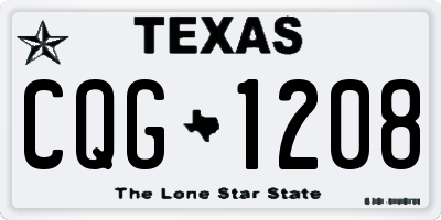 TX license plate CQG1208