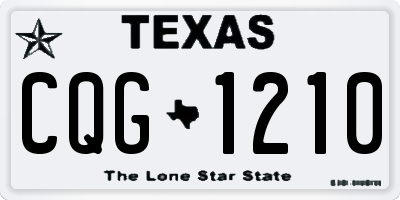 TX license plate CQG1210