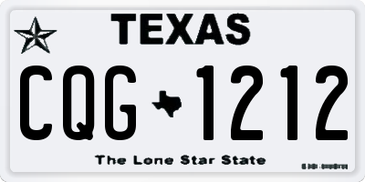TX license plate CQG1212