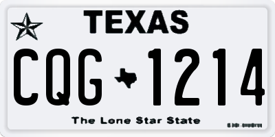 TX license plate CQG1214