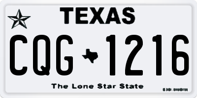 TX license plate CQG1216