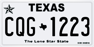 TX license plate CQG1223