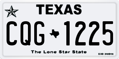 TX license plate CQG1225