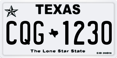 TX license plate CQG1230