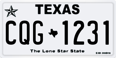 TX license plate CQG1231