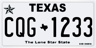 TX license plate CQG1233