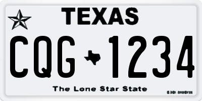 TX license plate CQG1234