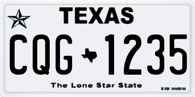 TX license plate CQG1235