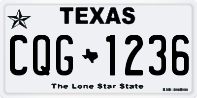 TX license plate CQG1236