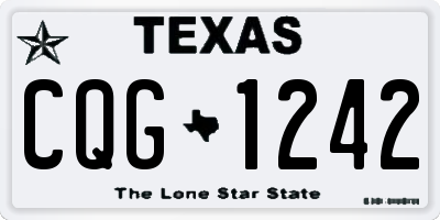 TX license plate CQG1242