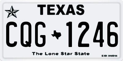 TX license plate CQG1246