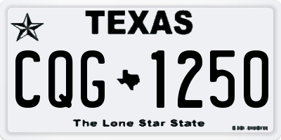TX license plate CQG1250