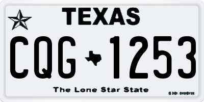 TX license plate CQG1253