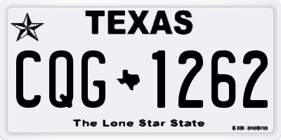 TX license plate CQG1262