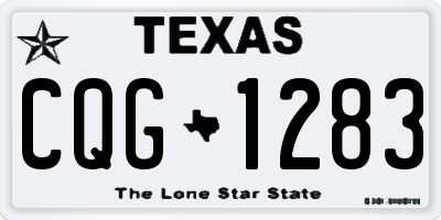 TX license plate CQG1283