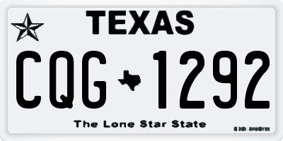 TX license plate CQG1292