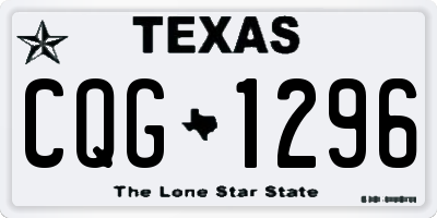 TX license plate CQG1296