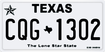 TX license plate CQG1302