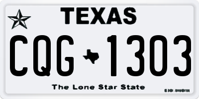 TX license plate CQG1303
