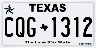TX license plate CQG1312
