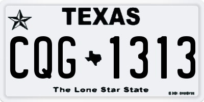 TX license plate CQG1313