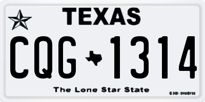 TX license plate CQG1314