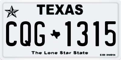 TX license plate CQG1315