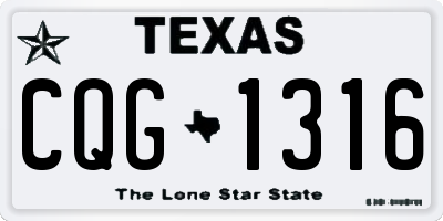 TX license plate CQG1316