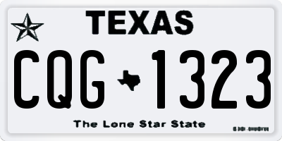 TX license plate CQG1323