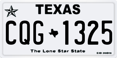 TX license plate CQG1325