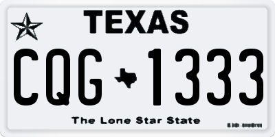 TX license plate CQG1333