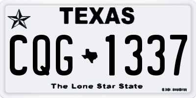 TX license plate CQG1337