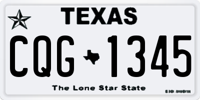 TX license plate CQG1345