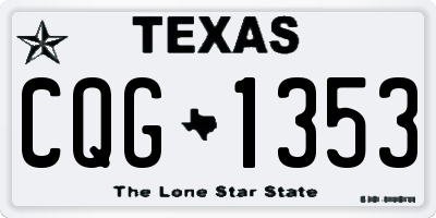 TX license plate CQG1353