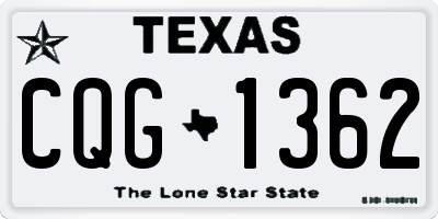 TX license plate CQG1362