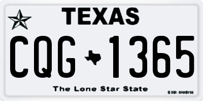TX license plate CQG1365