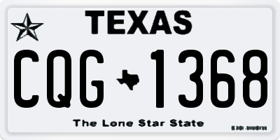 TX license plate CQG1368