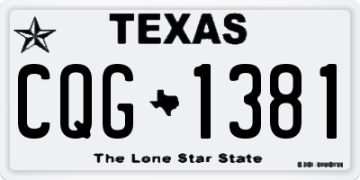 TX license plate CQG1381