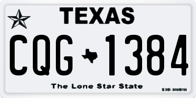 TX license plate CQG1384