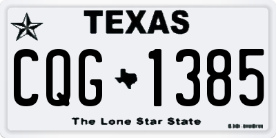TX license plate CQG1385