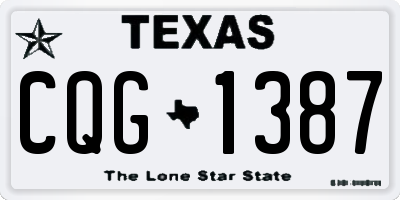TX license plate CQG1387