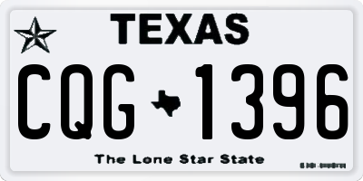 TX license plate CQG1396