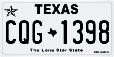TX license plate CQG1398