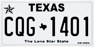 TX license plate CQG1401