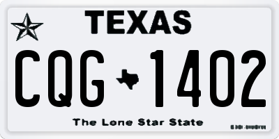 TX license plate CQG1402
