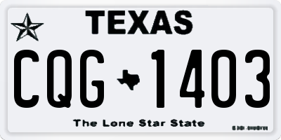 TX license plate CQG1403