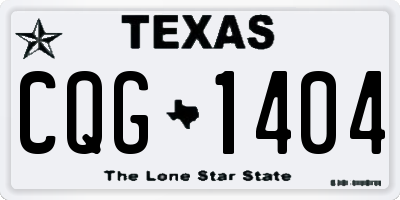 TX license plate CQG1404
