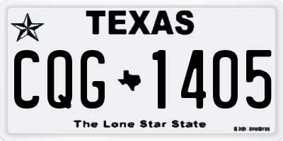 TX license plate CQG1405