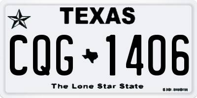 TX license plate CQG1406