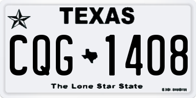 TX license plate CQG1408